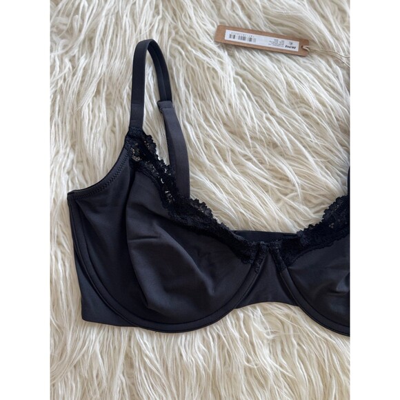 Skims Fits Everybody Lace Demi Underwire Bra Onyx Size 36DDD - Picture 4 of 7